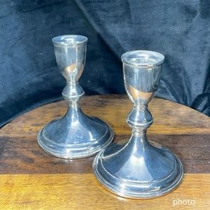 Pair of Preisner Weighed Sterling Silver Candlesticks